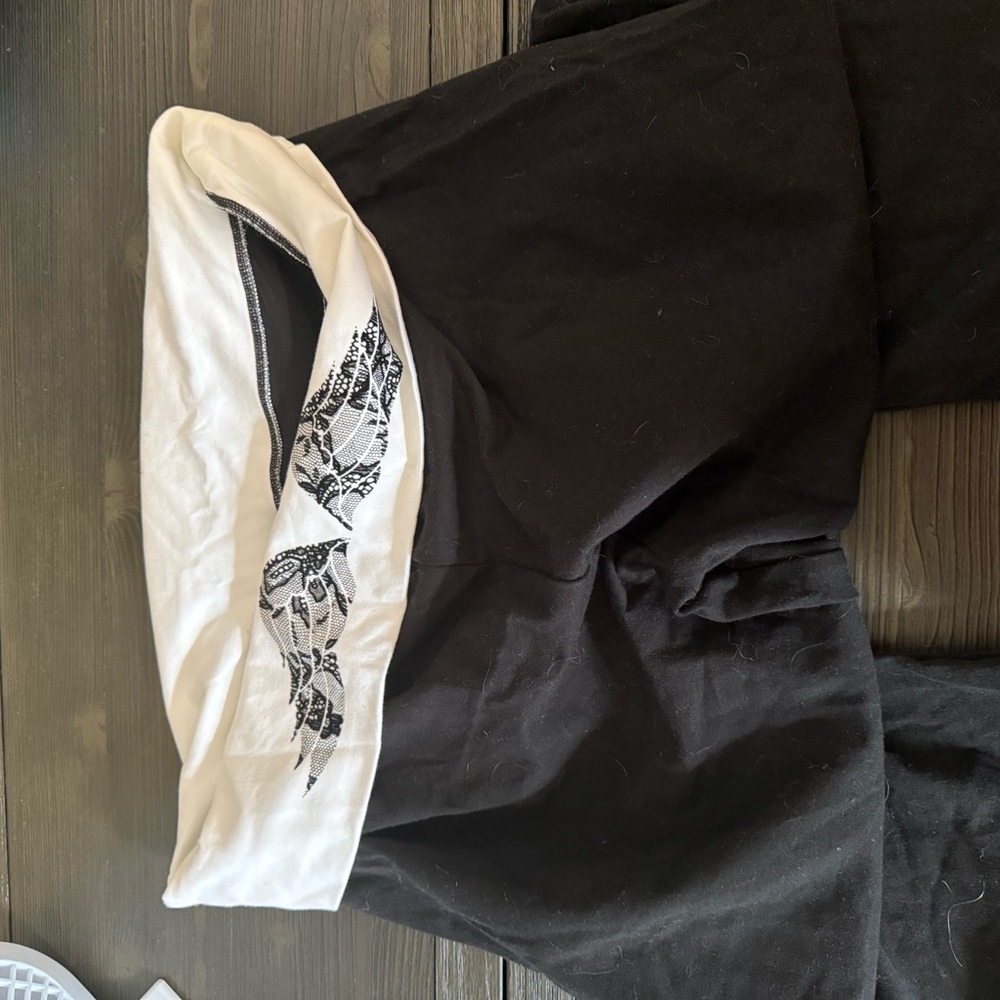 Black and White Pants with wing Design